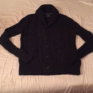 AEO Navy Blue Shawl Collar Cardigan Sweater XS
